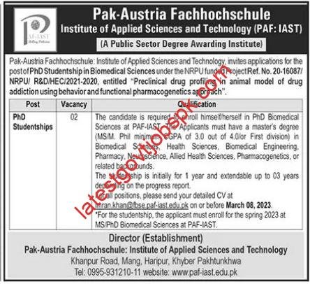 Jobs at Pakistan Austria Fachhochschule