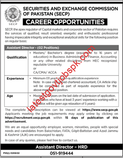 Jobs at the Securities and Exchange Commission as an Assistant Director