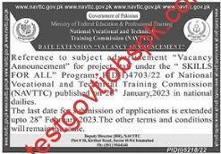 NAVTTC Jobs 2023 at MoFEPT