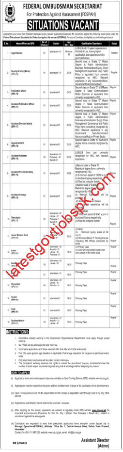 OTS Jobs in the Federal Ombudsman Secretariat