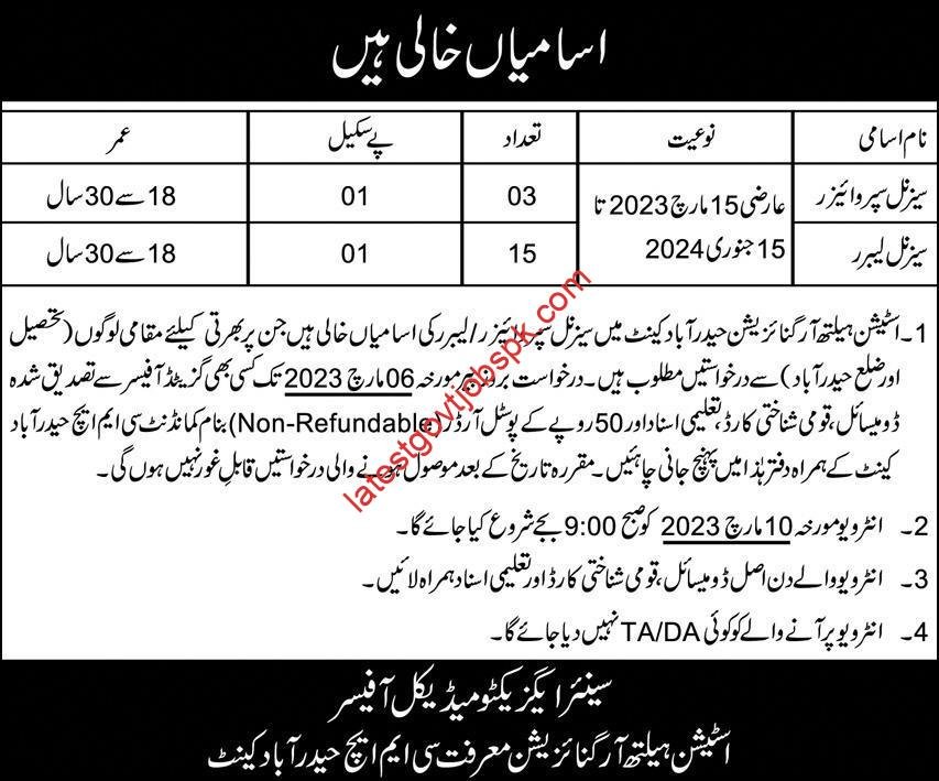 Station Health Organization Hyderabad Jobs 2023