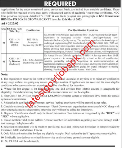 Wah Cantt Jobs 2023 in Public Sector