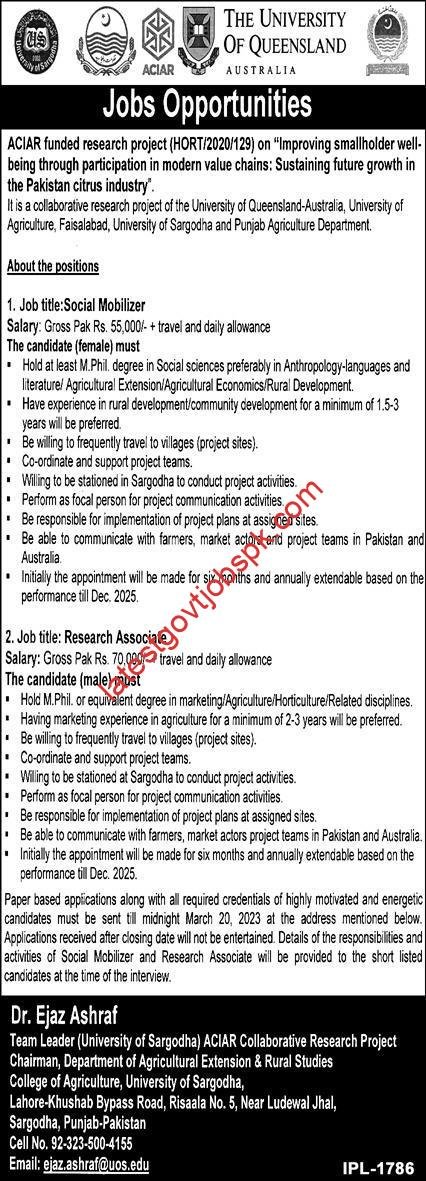 Australian Centre for International ACIAR Job Openings