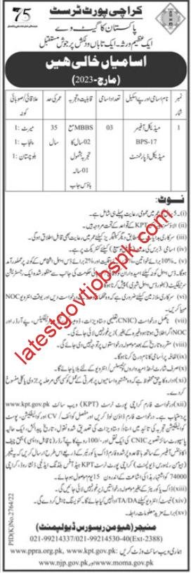 Fresh Positions Available at Karachi Port Trust KPT 2023