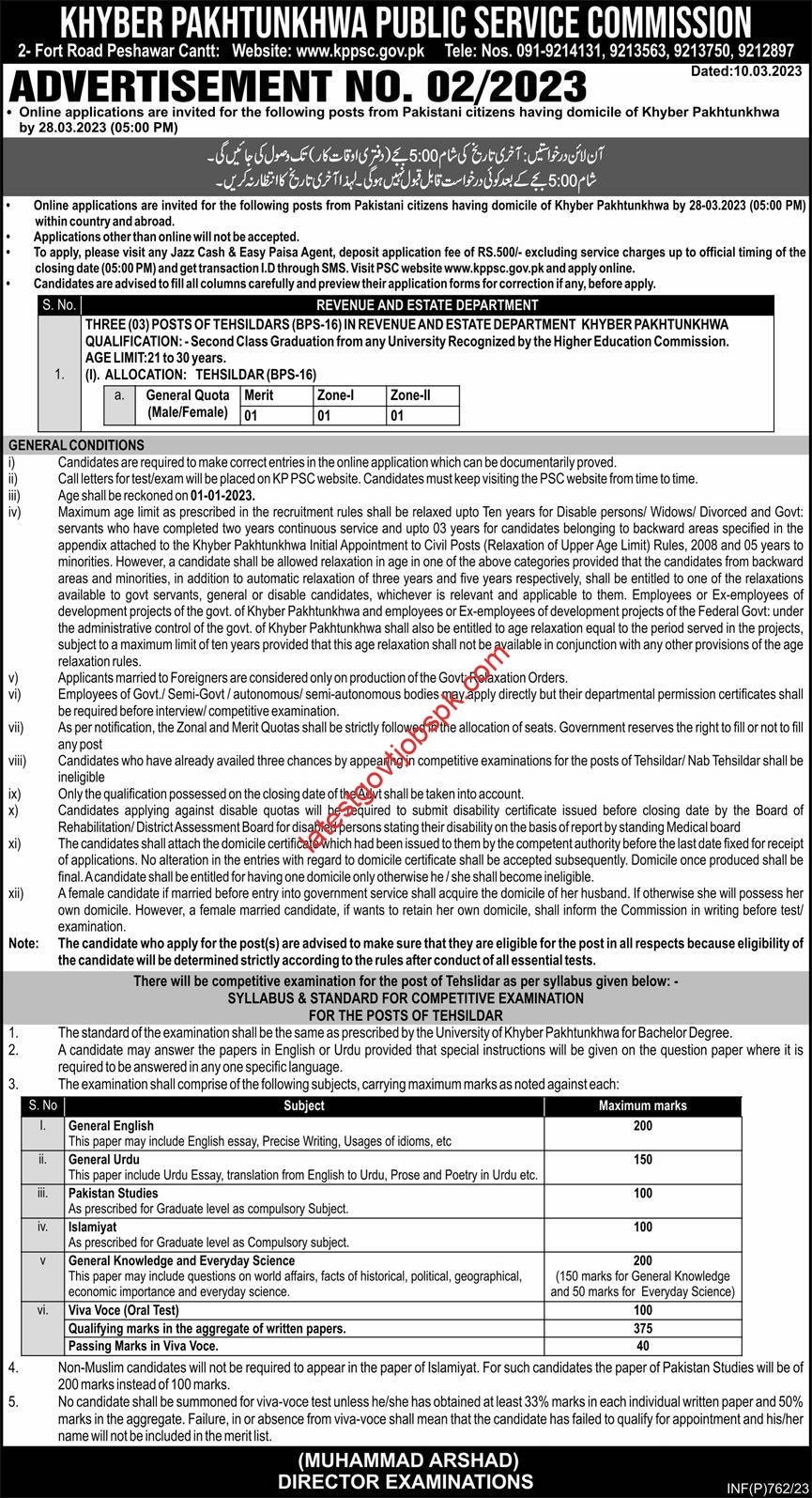 Fresh Vacancies at KPK Public Service Commission