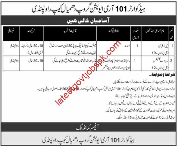 Fresh vacancy available at Army Aviation Group 2023 at Headquarters 101