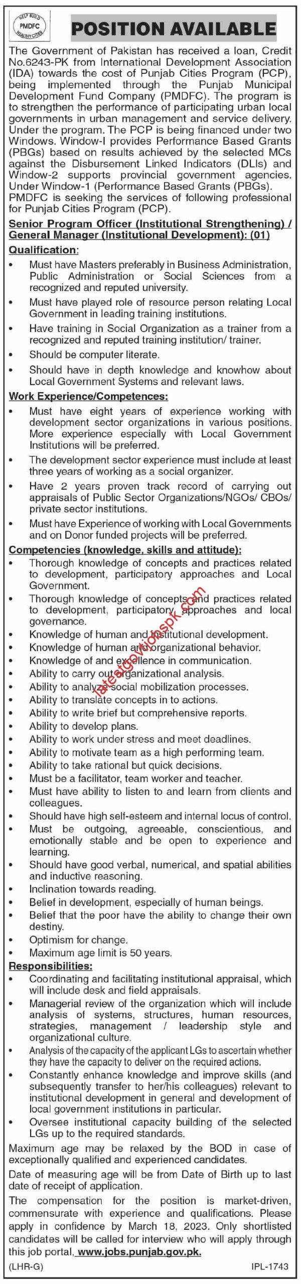 Jobs in PMDFC 2023 for Program Officers & General Managers