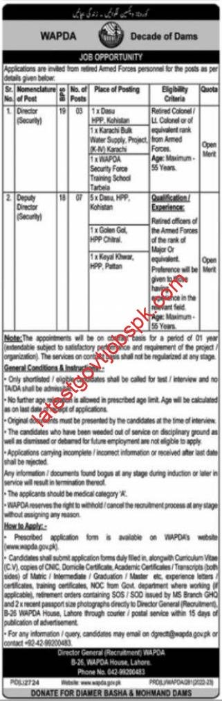 Latest Job Announcements  WAPDA Hiring Now for Various Positions