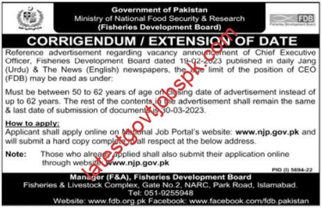 Latest Job Available at Fisheries Development Board