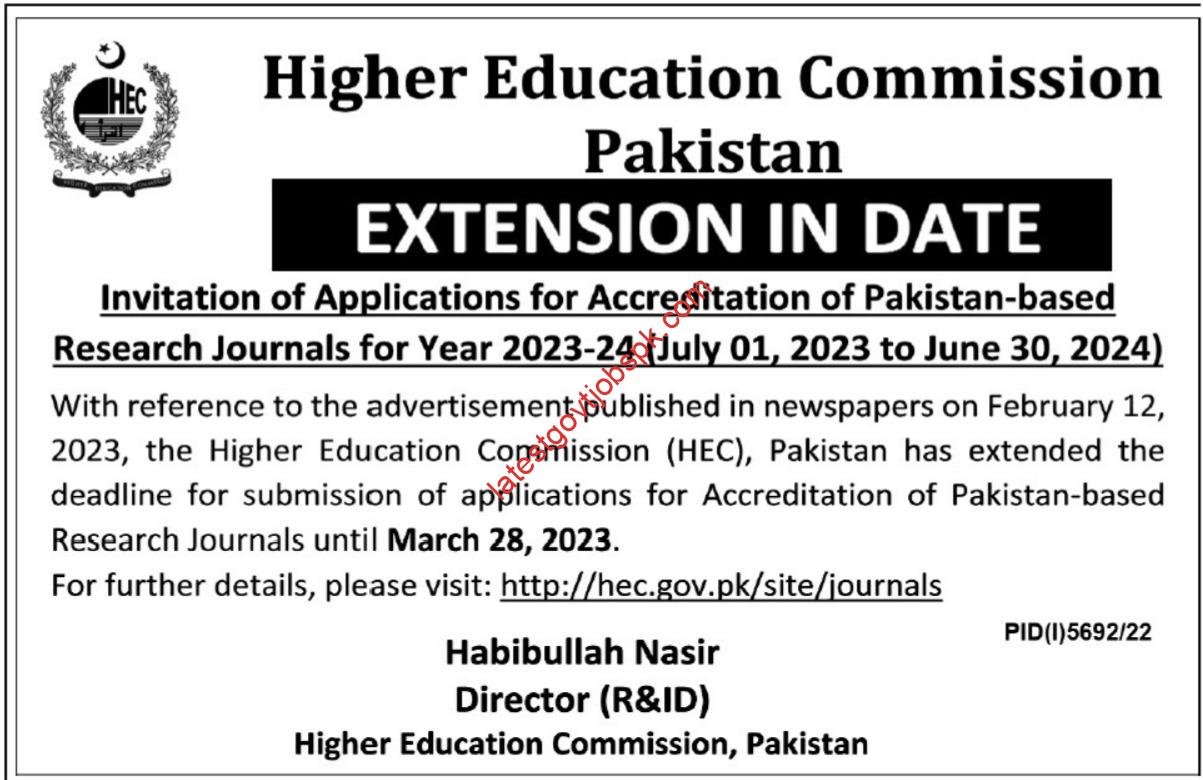 Latest Job Openings: Higher Education Commission HEC Islamabad Jobs