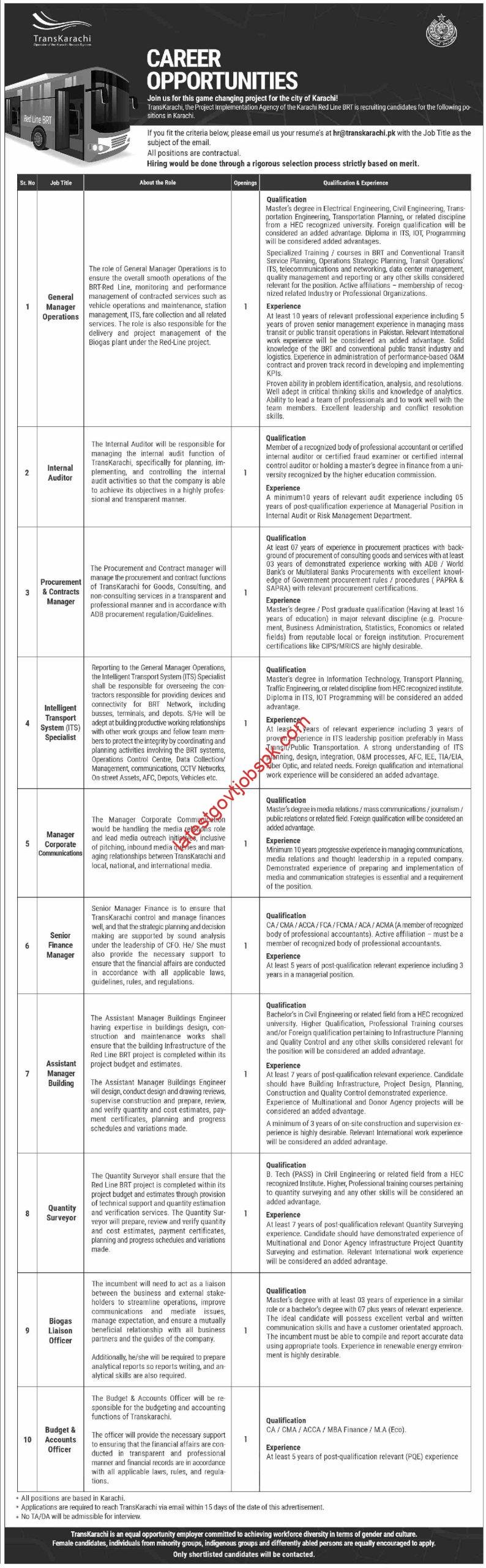 Latest Jobs in Transkarachi 2023