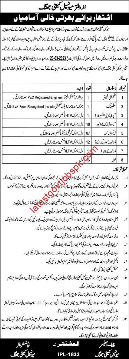 Municipal Committee Jhang job advertisement