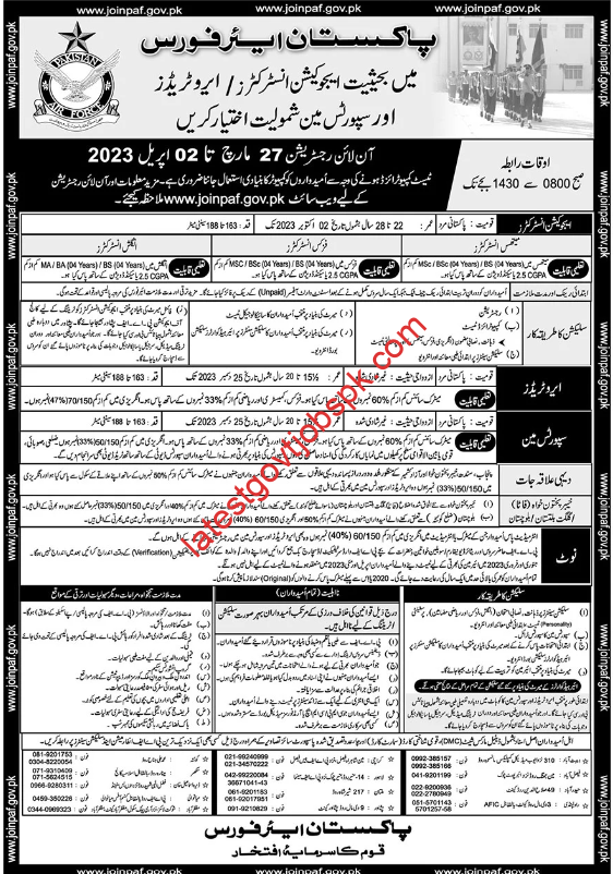 New Jobs in the Pakistan Air Force PAF 2023