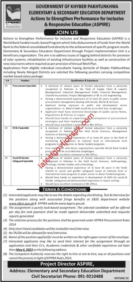 Fresh Jobs at the Elementary & Secondary Education Department 2023