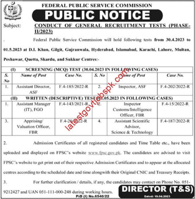 Fresh Jobs Test 2023 for the Federal Public Service Commission