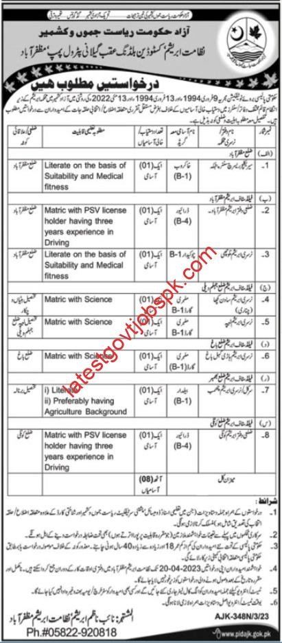 Fresh Positions at the Directorate of Sericulture AJK