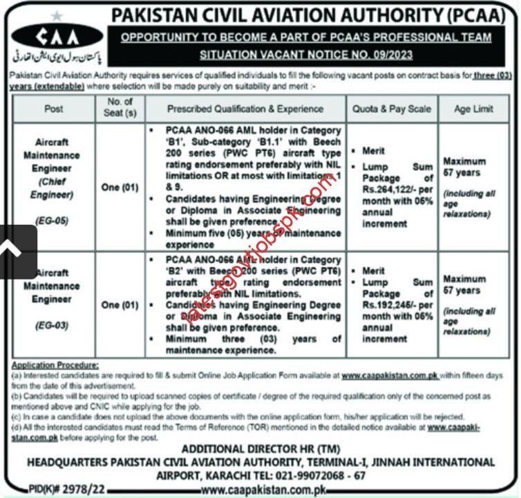 Fresh Vacancies at the Pakistan Civil Aviation Authority
