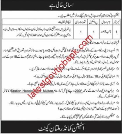 Latest Job at Multan Station Headquarter for Naib Qasid
