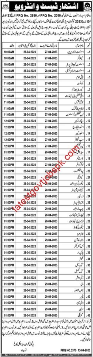New Job Test & Interview 2023 for Makran Medical College Turbat
