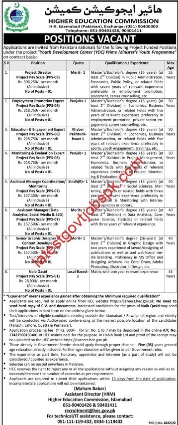 New Jobs 2023 at the Higher Education Commission (HEC) Islamabad