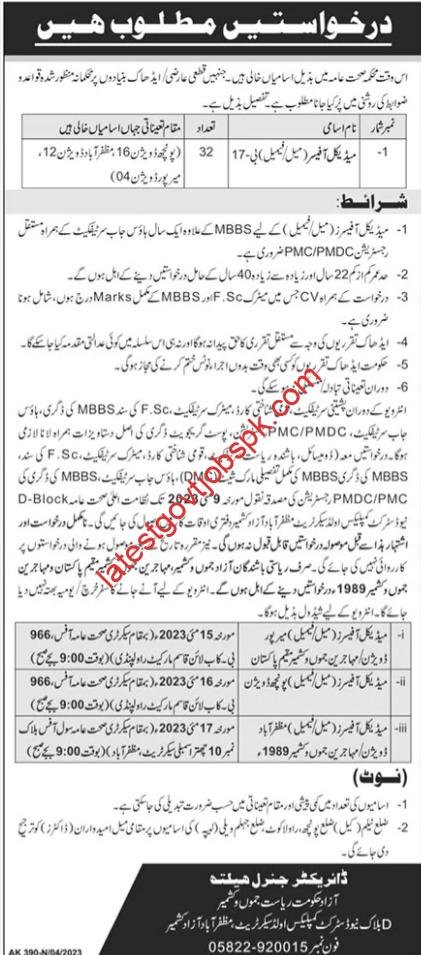 New Positions at AJK Public Health Department 2023