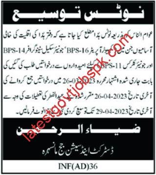 New Vacancies for Stenographer at District & Session Court Mansehra 2023