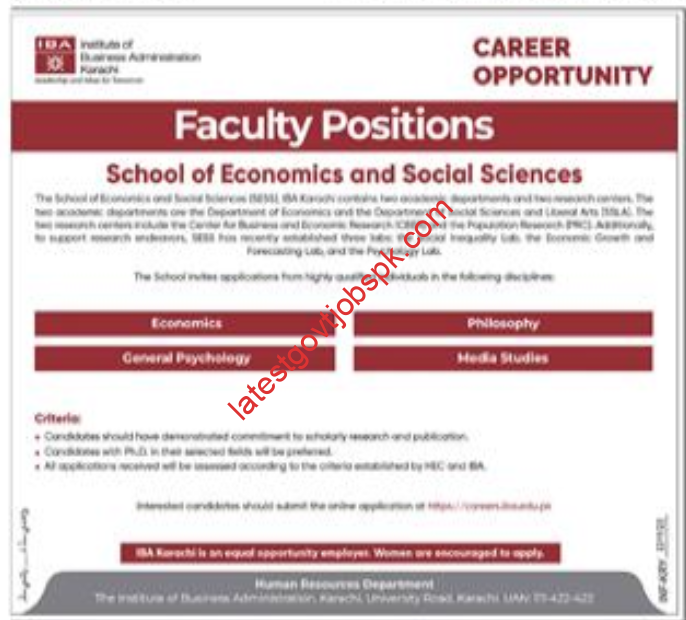 Fresh Jobs Positions at the Institute of Business Administration