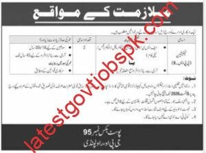 2 Job Vacancies Available at Public Sector Organization (GPO Box 95, Rawalpindi)