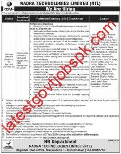 Apply For Career Opportunities at NADRA Technologies Limited (NTL)