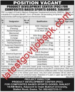 Apply for Vacancies at Product Development Center (PDC) for Composites Based Sports Goods, Sialko