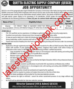 Apply For Vacancies at Quetta Electric Supply Company (QESCO)