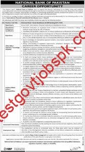 Apply NBP Job 01 Vacancy Available at National Bank of Pakistan (NBP)