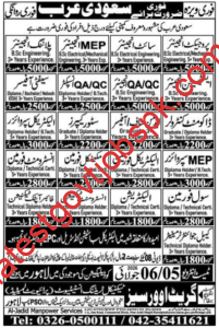 Engineering, Supervisory, & Technical Staff Jobs in Saudi Arabia