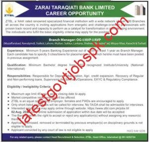 Jobs in Zarai Taraqiati Bank Limited (ZTBL) Career Opportunity 2026