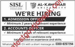 Multiple Jobs Vacancies Available at SISL / Al-Kawthar University