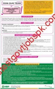 Multiple NBP Job Vacancies Available at National Bank of Pakistan (NBP)